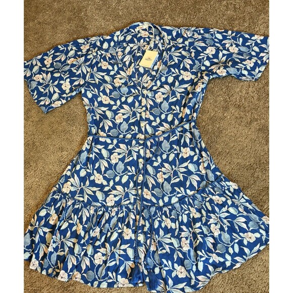 Faherty Mini Dress Women’s Size Small Floral BLUE  NWT $188 - Picture 6 of 16